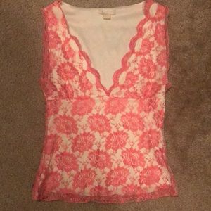 Portmans V-neck lined lace sleeveless top